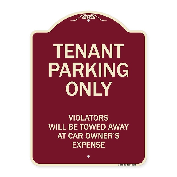 Designer Series-Tenant Parking Violators Will Be Towed Away Car Owner, 24" x 18", BU-1824-9881
